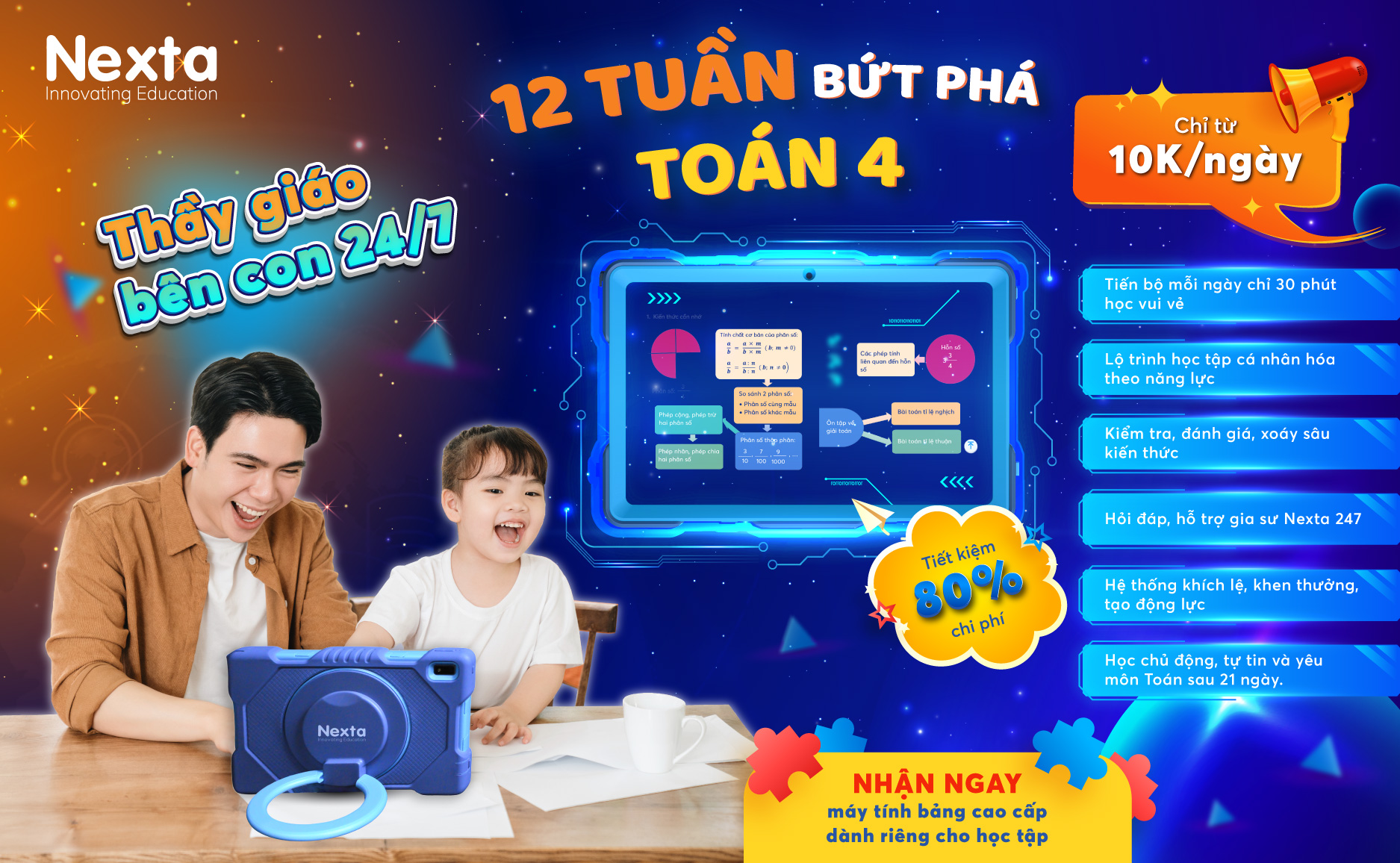 12 tuần bứt phá Toán 4 – Thầy giáo luôn bên con 24/7