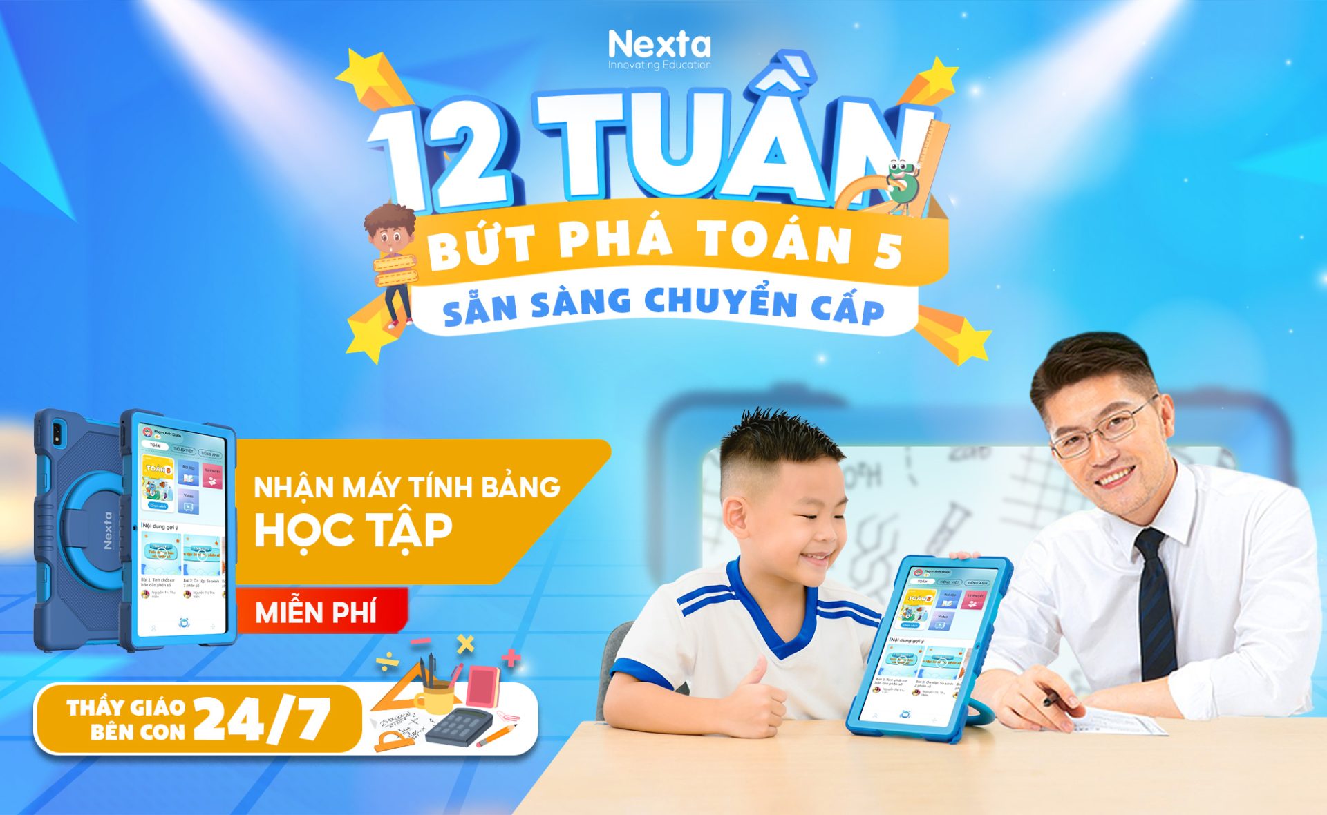 Nexta Eteacher 12 Tuần Chinh Phục Toán 5 – Sẵn Sàng Chuyển Cấp