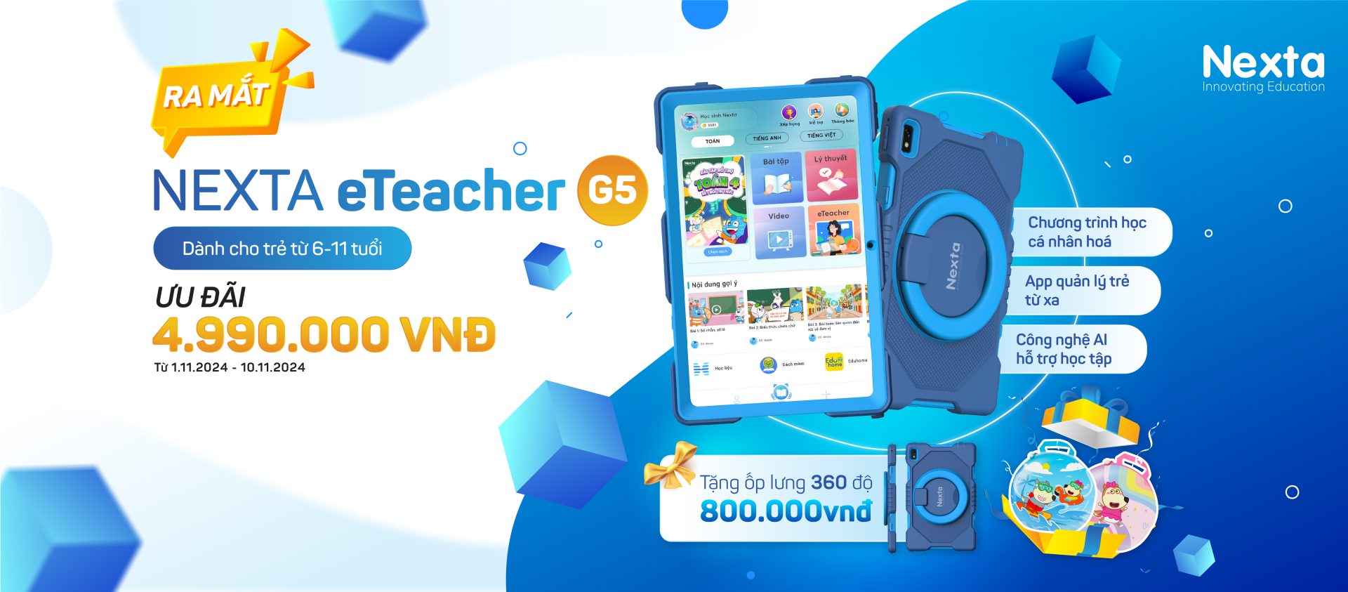 Ra mắt máy tính bảng học tập thông minh Nexta eTeacher 